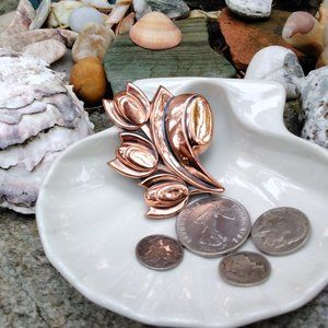 1960's Renoir Art Copper Tulip Brooch